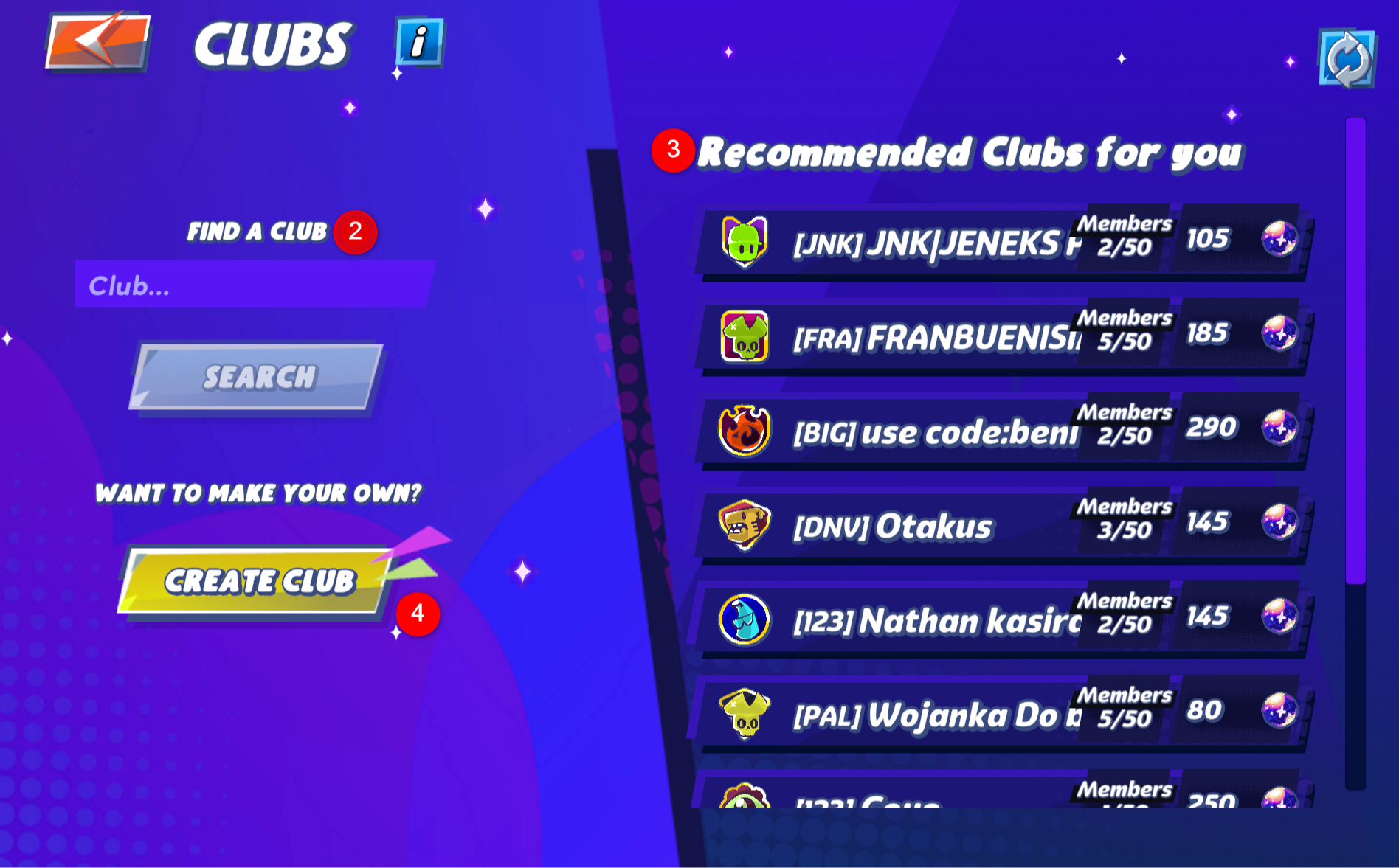Clubs